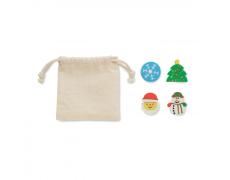 Juego 4 gomas forma Navidad