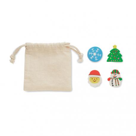 Juego 4 gomas forma Navidad