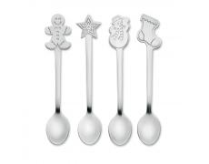 Set 4 cucharas de té navideñas