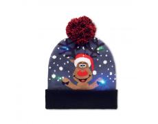 Gorro de punto navideño LED