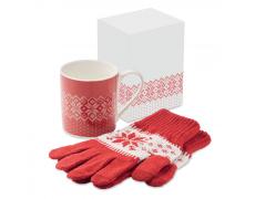 Juego guantes y taza