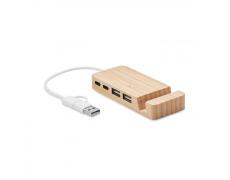 HUB USB de 4 puertos de bambú