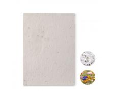 Hoja A5 de papel con semillas