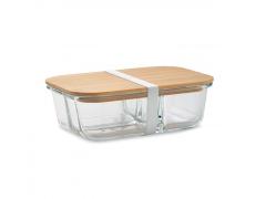 Fiambrera vidrio tapa de bambú