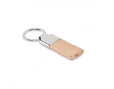 Llavero con madera de caucho