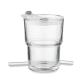 Vaso de cristal con pajita 400ml