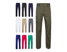 VL LUGH. Pantalón elástico multibolsillos (240g/m²) en algodón (46%), EME (38%) y poliéster (16%)