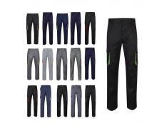 VL HYPNOS. Pantalón de sarga multibolsillos bicolor (200g/m²), en algodón (35%) y poliéster (65%)