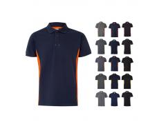 VL SUPAY. Polo piqué bicolor (180g/m²), manga corta, en algodón (60%) y poliéster (40%)
