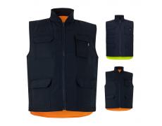 VL DIANA. Chaleco acolchado (220g/m²), reversible y multibolsillos, en poliéster (100%), con cierre de cremallera y tirador reve