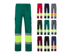 VL POSEIDON. Pantalón de sarga multibolsillos bicolor (210 g/m²), en algodón (20 %) y poliéster (80 %)