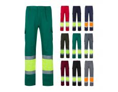 VL POSEIDON LARGE. Pantalón de sarga multibolsillos bicolor (210 g/m²), en algodón (20 %) y poliéster (80 %)