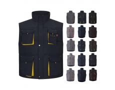 VL NERGAL. Chaleco acolchado, bicolor, multibolsillos (120g/m²), en poliéster (100%)