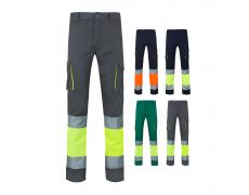 VL ZEUS. Pantalón elástico multibolsillos bicolor (240 g/m²), en algodón (46 %), EME (38 %) y poliéster (16 %)