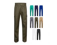 VL AINE. Pantalón multibolsillos de sarga (190g/m²), en algodón (20%) y poliéster (80%)