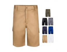 VL CHIONE. Bermudas en sarga multibolsillos (200g/m²), en algodón (35%) y poliéster (65%)