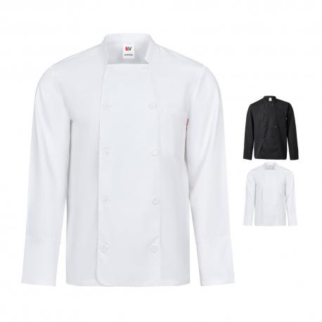 VL KALI. Chaqueta de cocina de manga larga (175g/m²), en algodón (35%) y poliéster (65%)