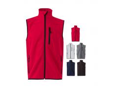 VL VARUNA. Chaleco soft shell (280g/m²), con forro polar, en poliéster (94%) y elastano (6%)
