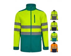 VL HESTIA. Chaqueta soft shell bicolor (280 g/m²), con forro polar y membrana de TPU, en poliéster (96%) y elastano (4%)