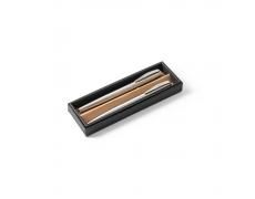 ELLA. Set de bolígrafo y roller con cuerpo de acero inoxidable (53% rSS) con clip