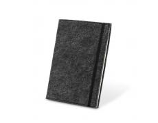 BALDWIN. Bloc de notas A5 con cubierta de fieltro reciclado (100% rPET) y páginas rayadas en papel 100% reciclado