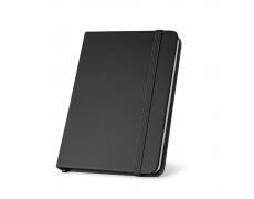 CAMPUS. Cuaderno A5 de tapa dura en PU (35% reciclado) con páginas rayadas 100% reciclado