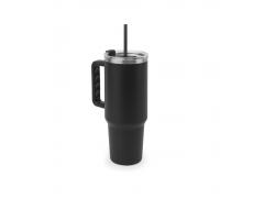 JOYNER XL. Vaso de viaje grande de acero inoxidable (91 % reciclado) con aislamiento al vacío de doble pared y acabado mate de 1