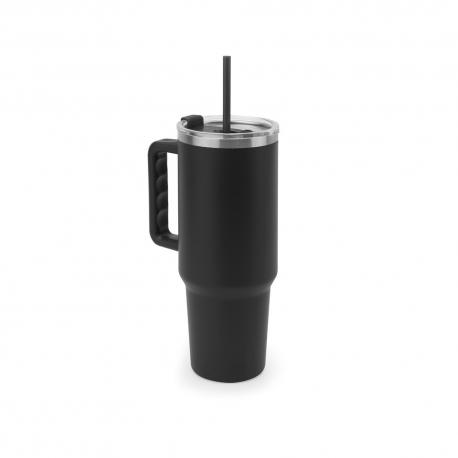 JOYNER XL. Vaso de viaje grande de acero inoxidable (91 % reciclado) con aislamiento al vacío de doble pared y acabado mate de 1