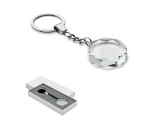 Llavero redondo de cristal