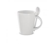 Taza con cuchara de cerámica. - Imagen 1